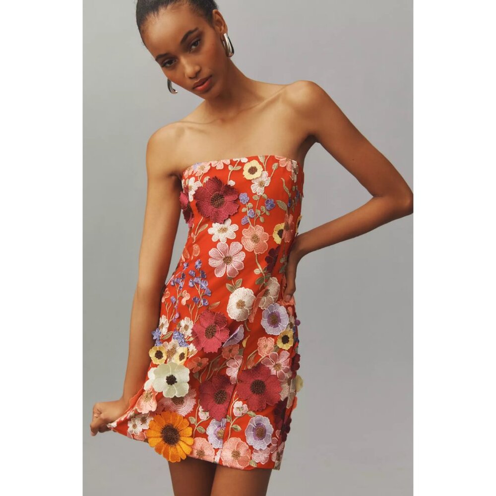 Endless Rose - Strapless Embroidered Mini Dress Sz S - NWT